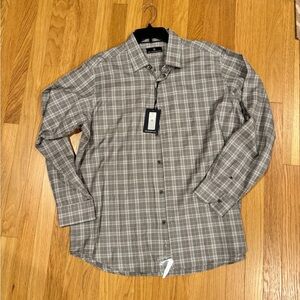 Hart Schaffner Marx Gray Plaid Men's Shirt